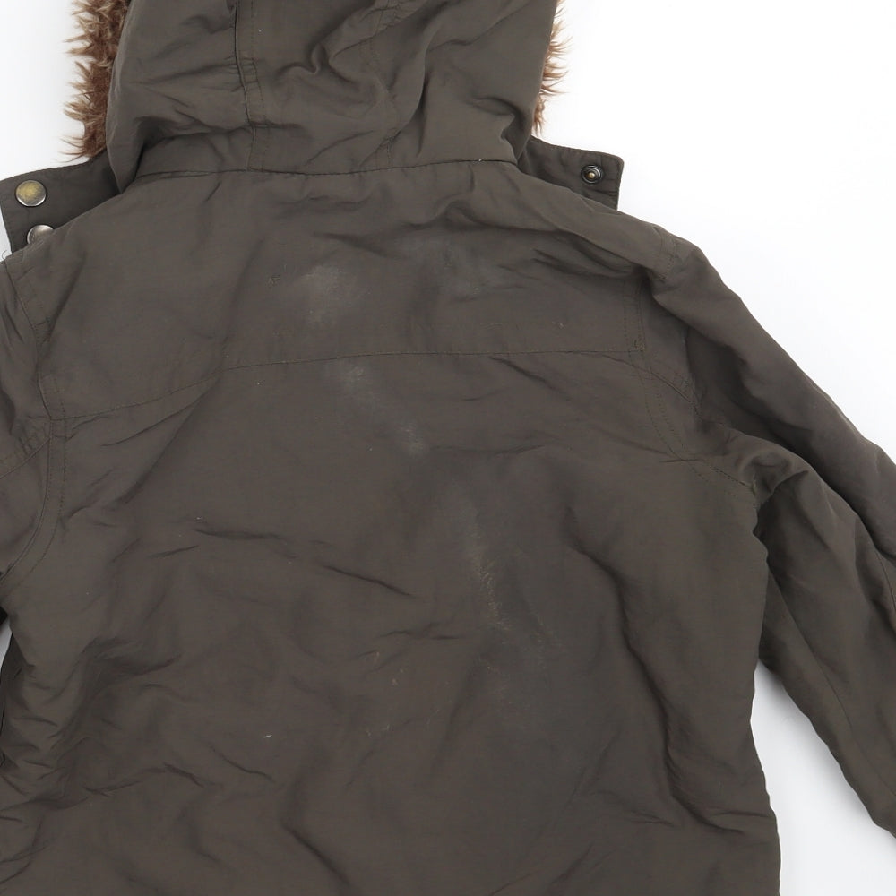 George Girls Brown   Parka Coat Size 5-6 Years