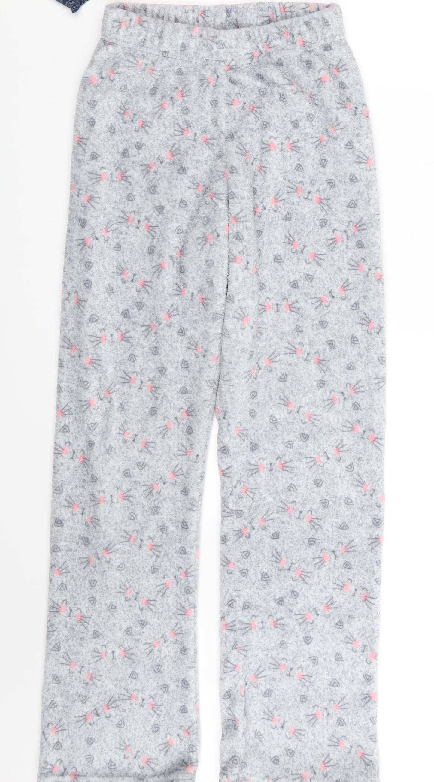 Love to Lounge  Womens Grey Animal Print  Jogger Trousers Size 10 L29 in
