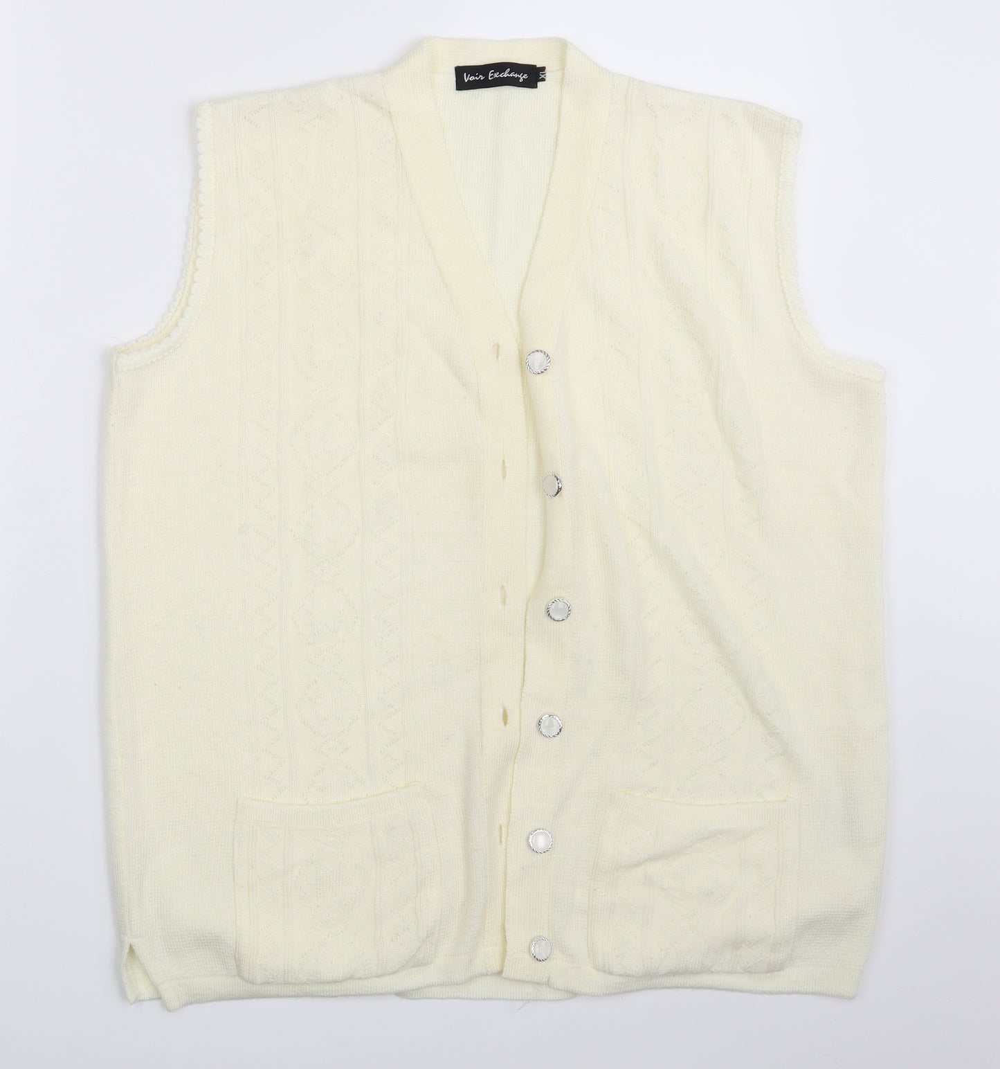 Voir Exvhange Womens Ivory   Cardigan Jumper Size XL