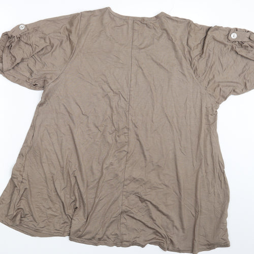 Sophia Mirza Womens Beige   Basic T-Shirt One Size