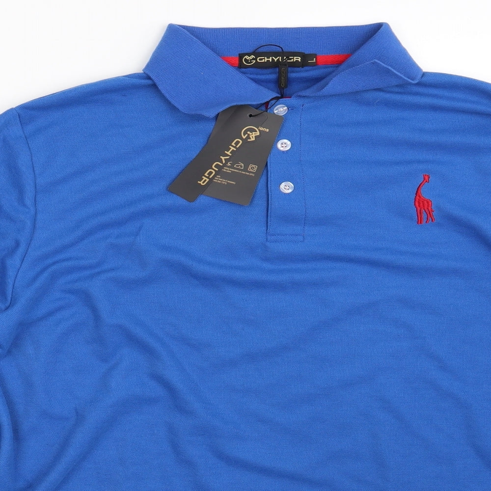 Ghyugr Mens Blue    Polo Size L