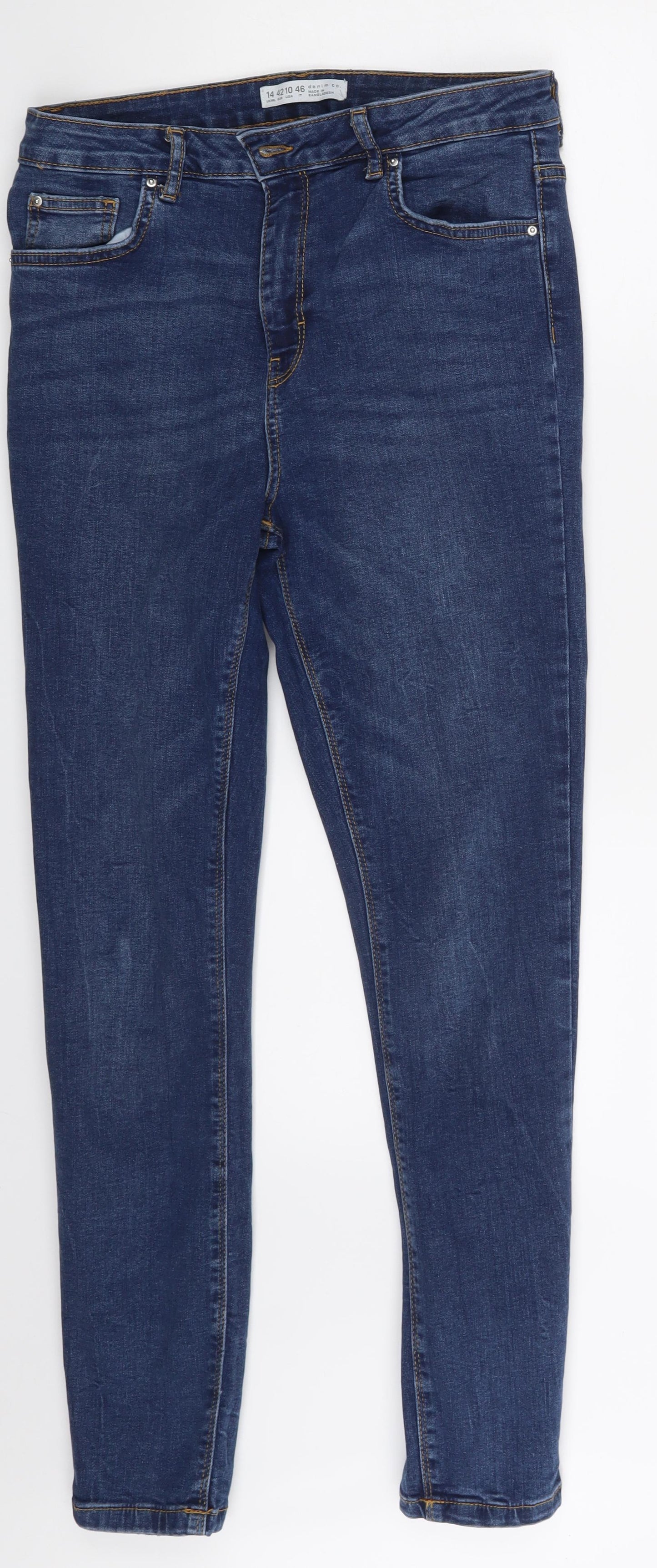 Denim & Co. Womens Blue  Denim Skinny Jeans Size 14 L28 in