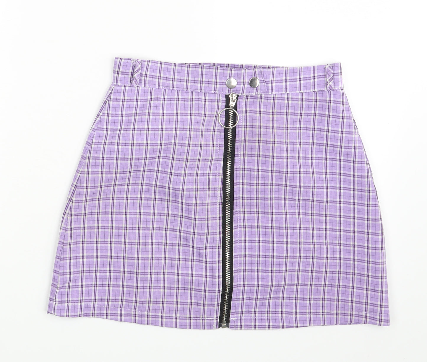 SHEIN  Womens Purple Check  Mini Skirt Size XS