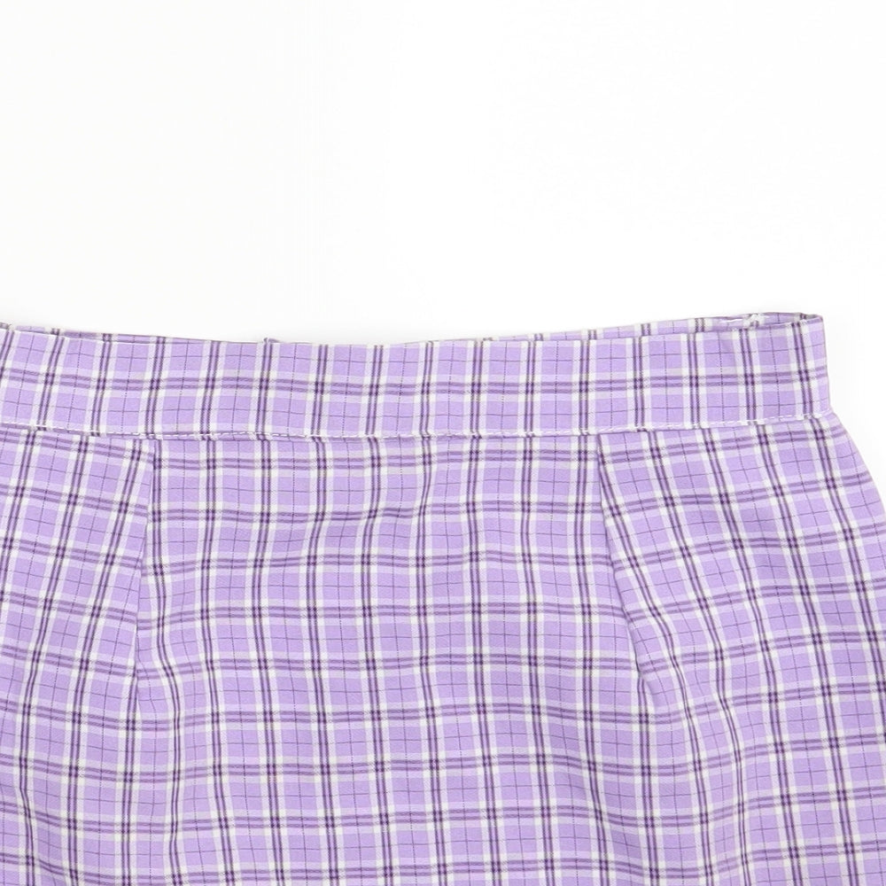 SHEIN  Womens Purple Check  Mini Skirt Size XS