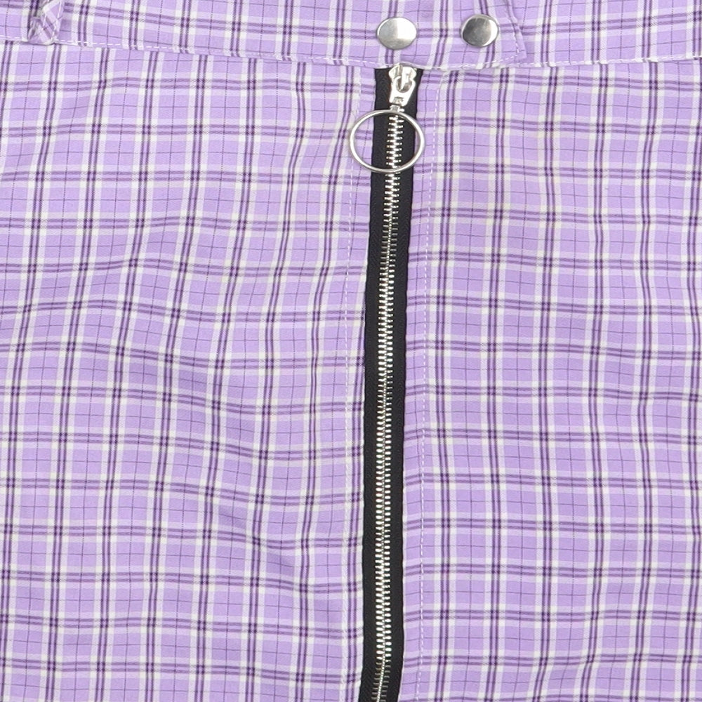 SHEIN  Womens Purple Check  Mini Skirt Size XS