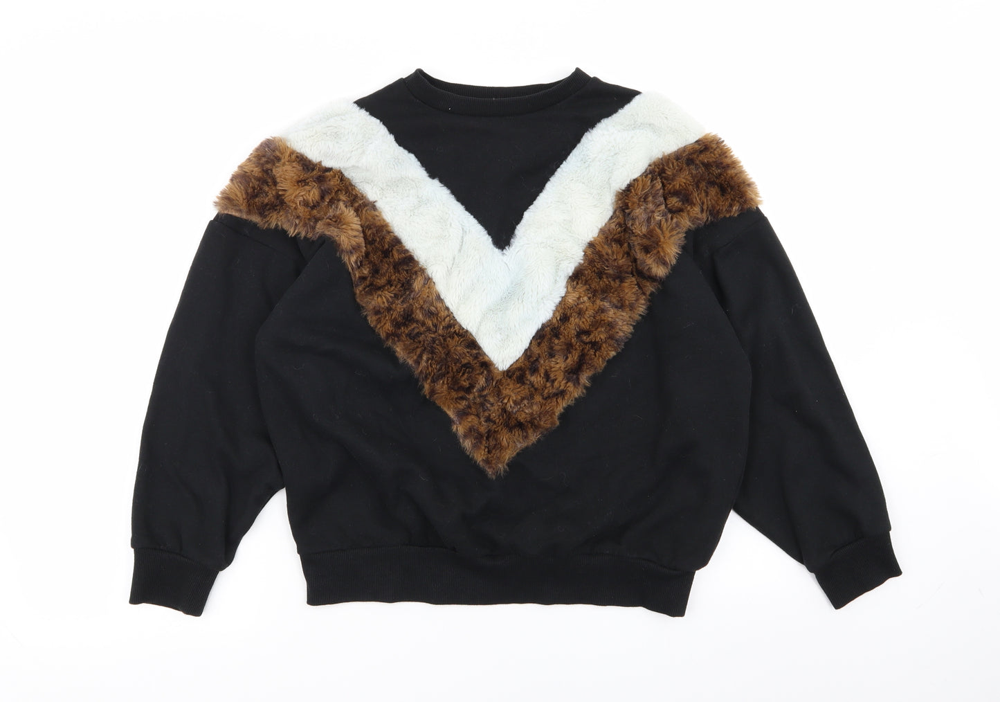Primark Womens Black Geometric  Pullover Jumper Size 6