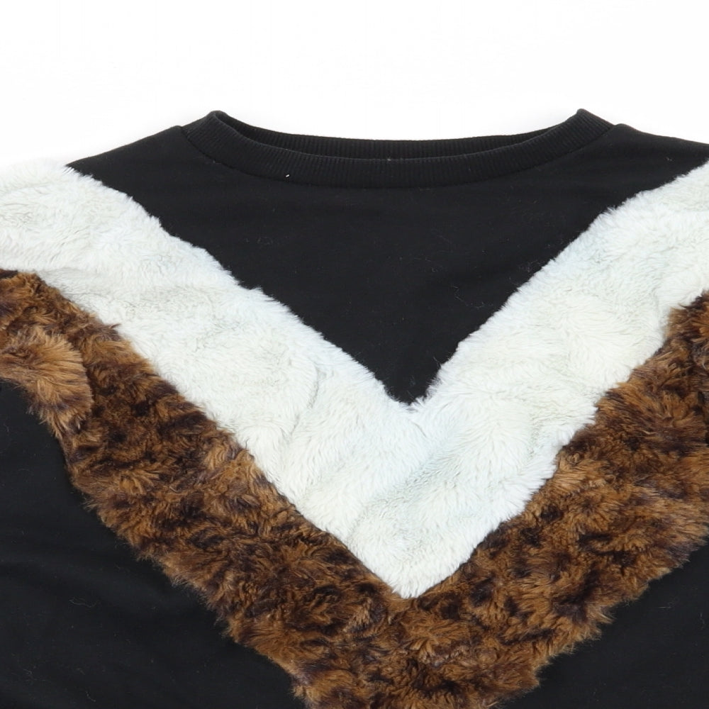 Primark Womens Black Geometric  Pullover Jumper Size 6
