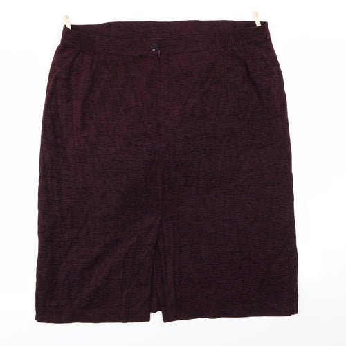 ELVI Womens Purple   Flare Skirt Size 26