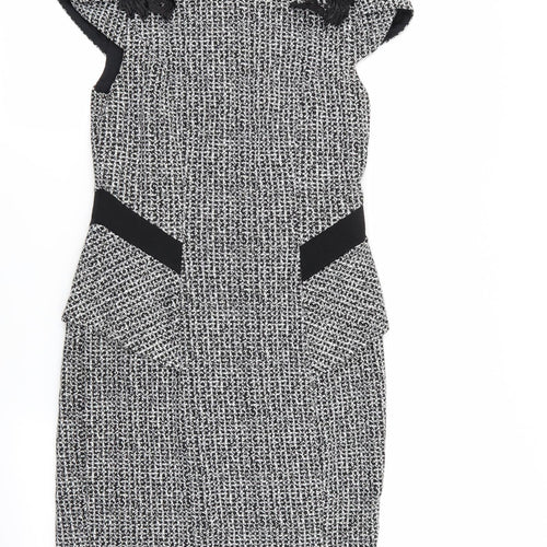 Per Una Womens Multicoloured Houndstooth  A-Line  Size 8