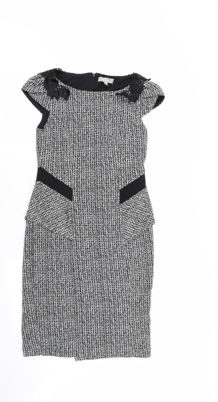 Per Una Womens Multicoloured Houndstooth A-Line Size 8