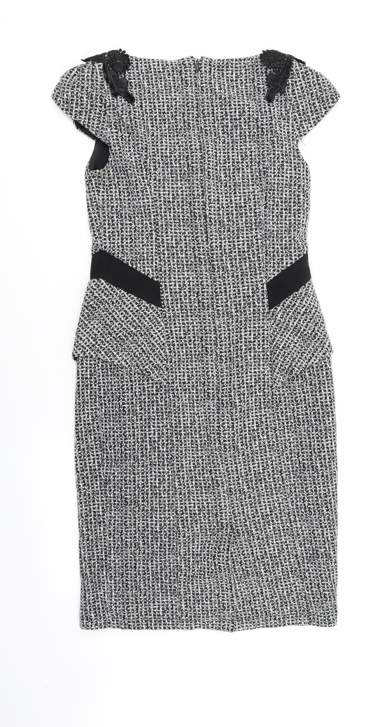 Per Una Womens Multicoloured Houndstooth  A-Line  Size 8