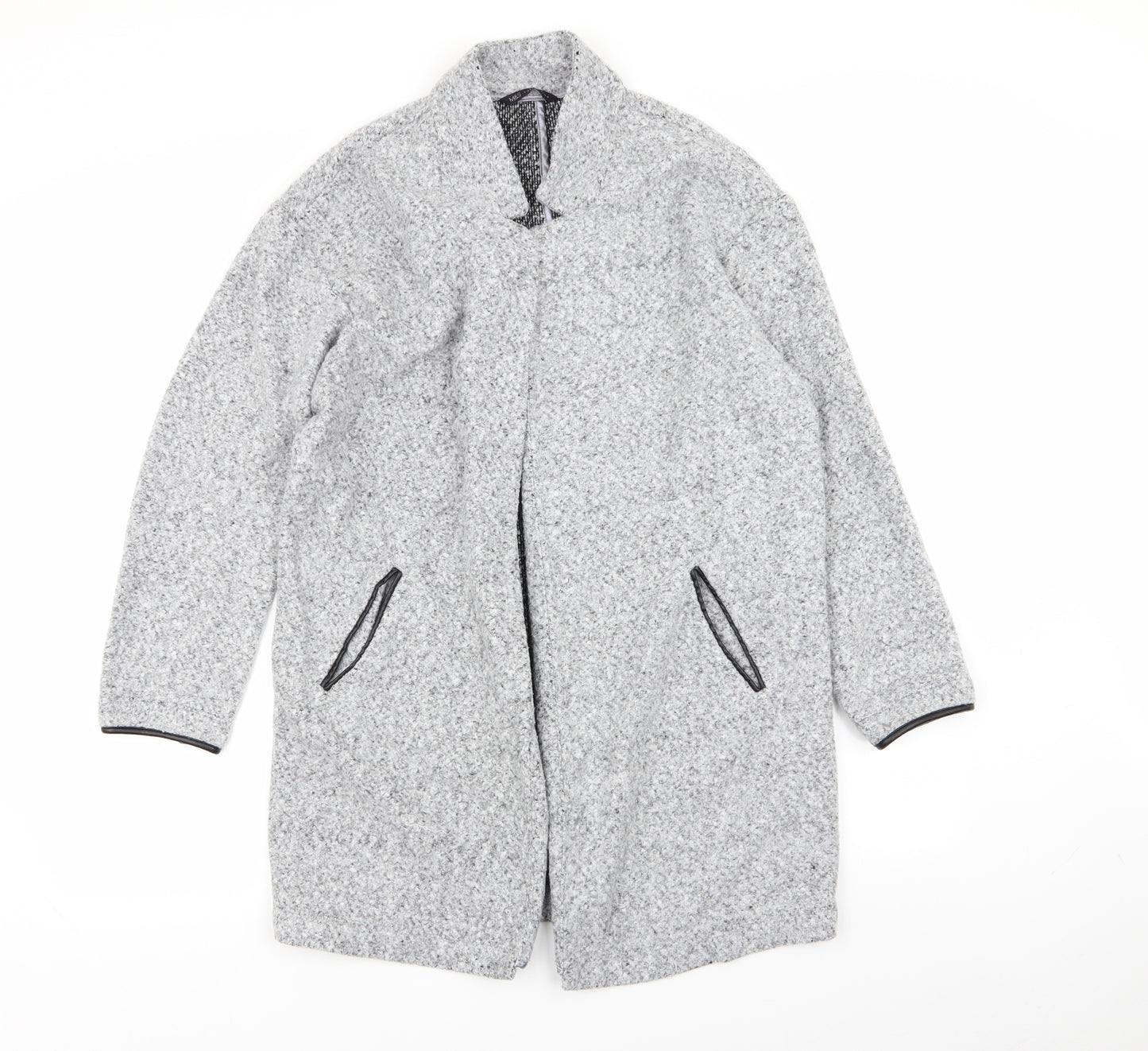 M&S Womens Grey   Overcoat Coat Size 14