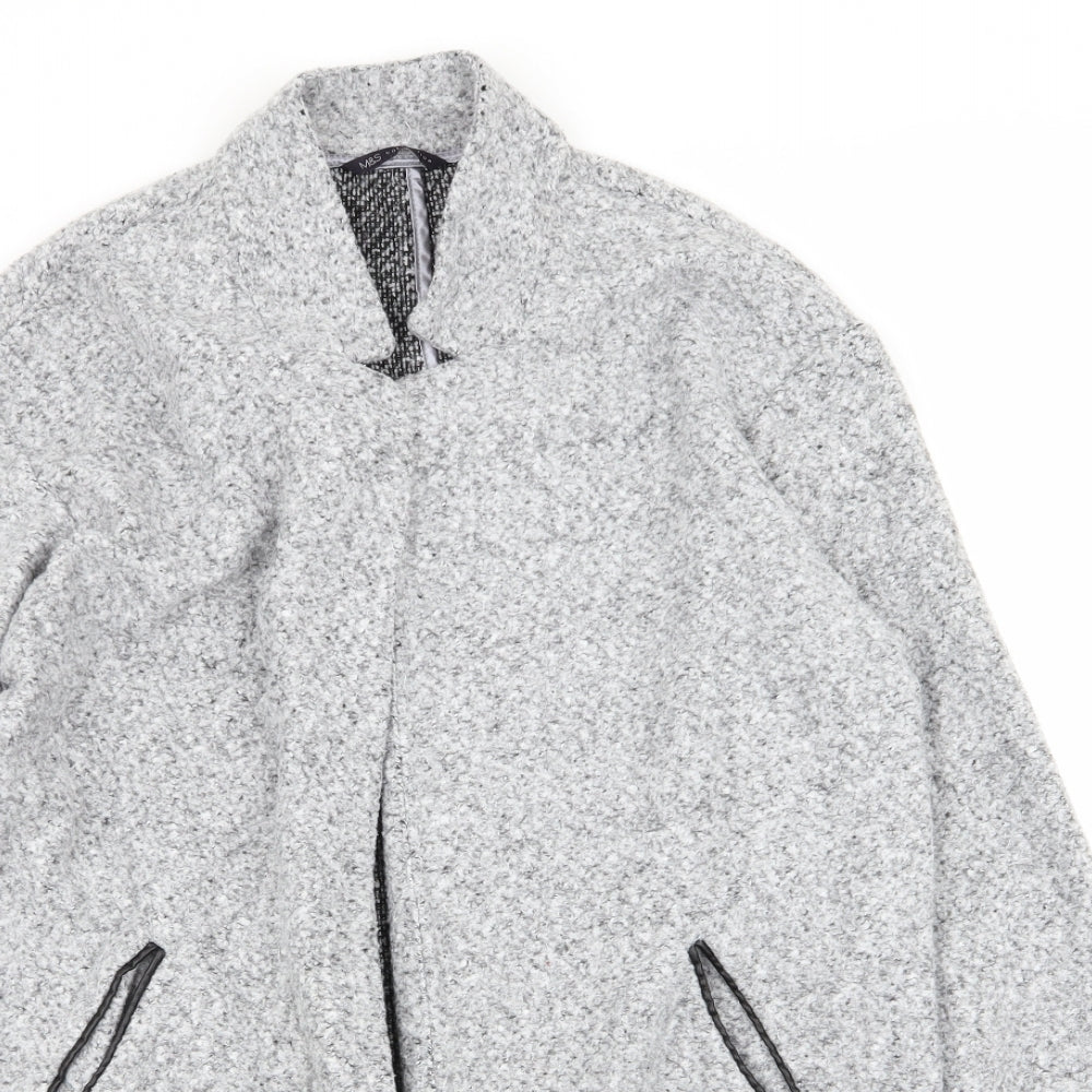 M&S Womens Grey   Overcoat Coat Size 14