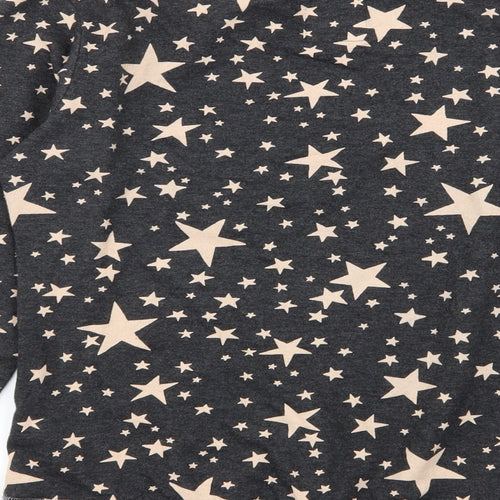 Debenhams Womens Grey Solid  Top Pyjama Top Size 10  - star detail
