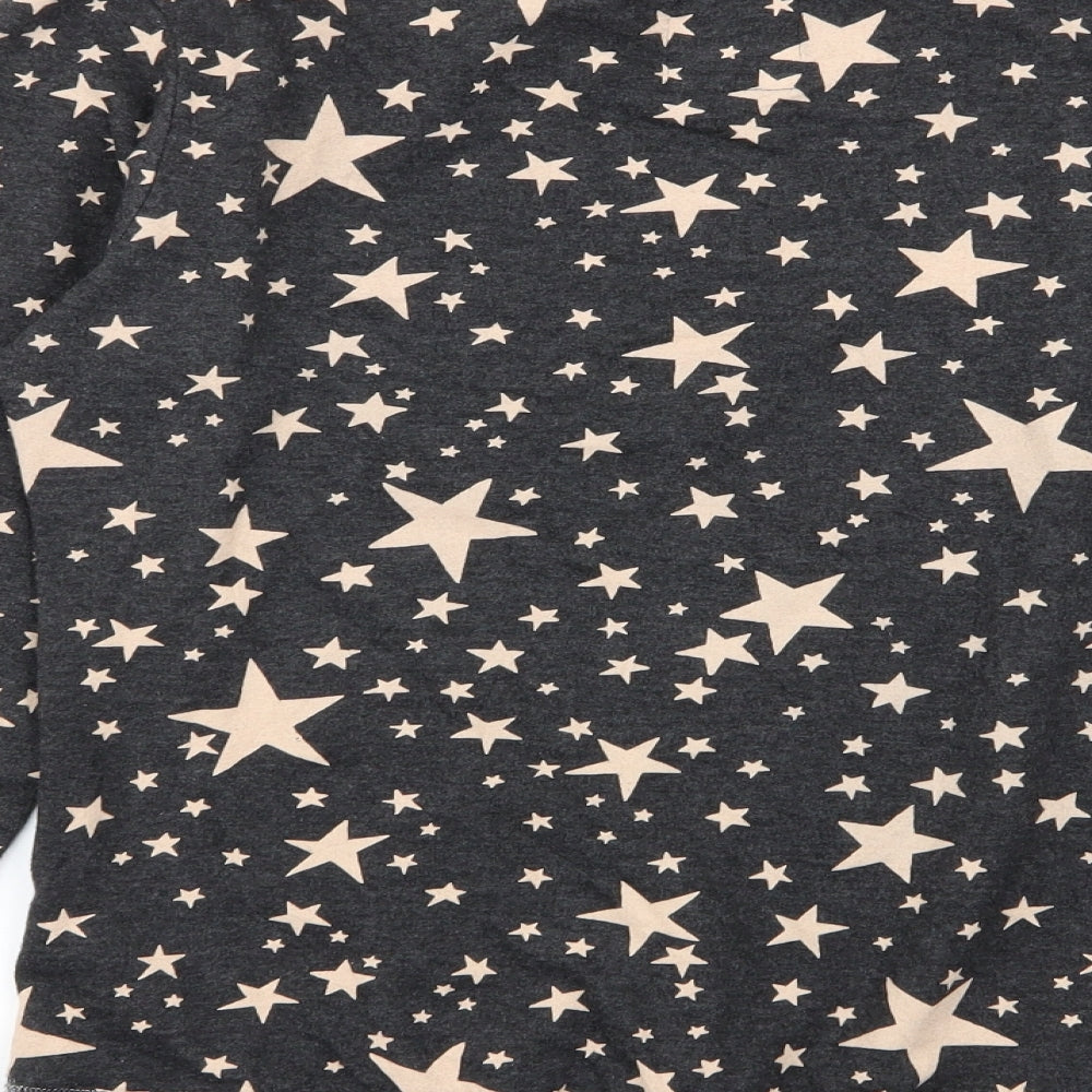 Debenhams Womens Grey Solid  Top Pyjama Top Size 10  - star detail
