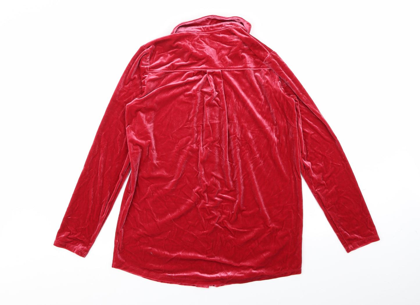lands end Womens Red Solid  Top Pyjama Top Size S