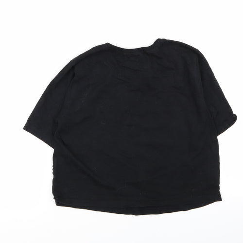 FOREVER 21 Womens Black Geometric  Basic T-Shirt Size S