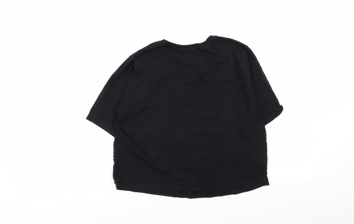 FOREVER 21 Womens Black Geometric  Basic T-Shirt Size S