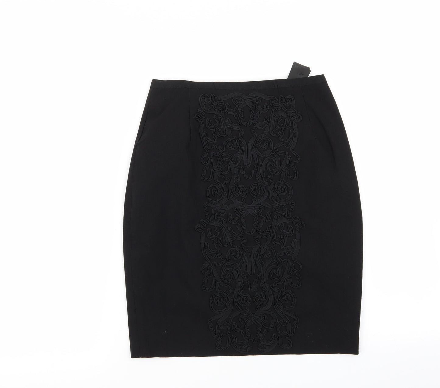 H&M Womens Black Floral  A-Line Skirt Size 6
