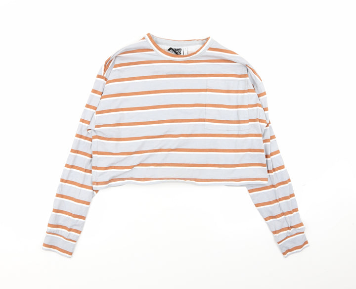 Reclaimed Vintage Womens Multicoloured Striped  Basic T-Shirt Size XS