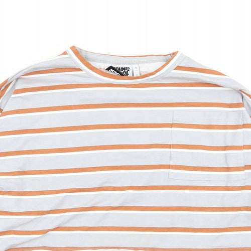 Reclaimed Vintage Womens Multicoloured Striped  Basic T-Shirt Size XS