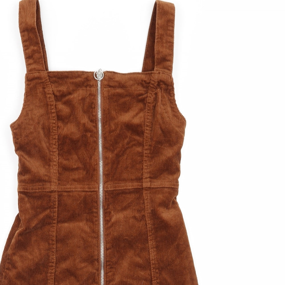denim and co Womens Brown   Pinafore/Dungaree Dress  Size 8