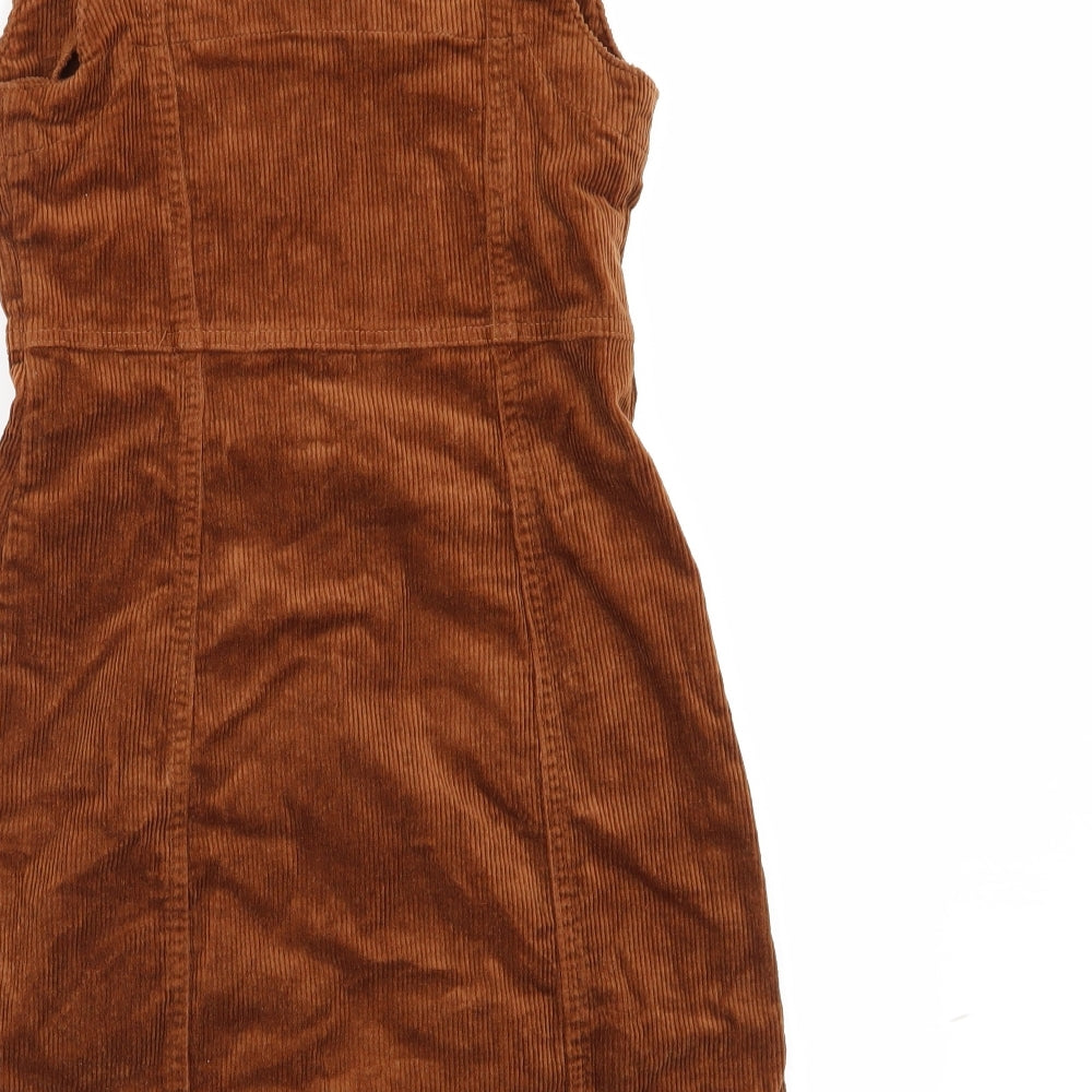denim and co Womens Brown   Pinafore/Dungaree Dress  Size 8