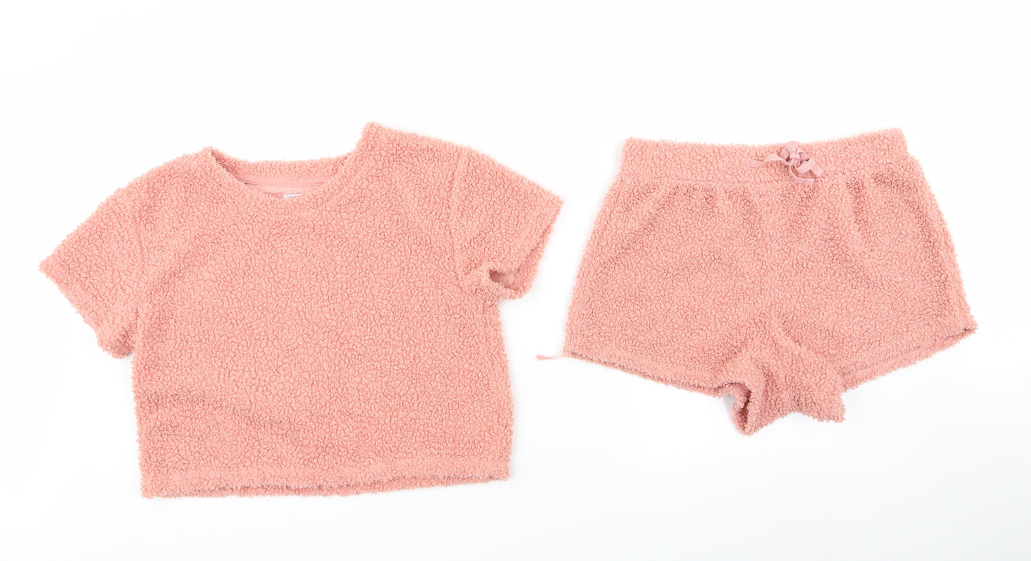 Brave Soul Womens Pink Solid  Babydoll Pyjama Set Size S
