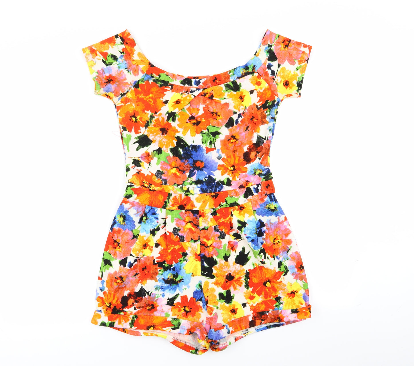 Quiz Womens Multicoloured Floral  Playsuit One-Piece Size 12