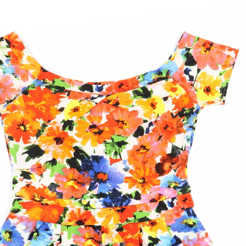 Quiz Womens Multicoloured Floral  Playsuit One-Piece Size 12
