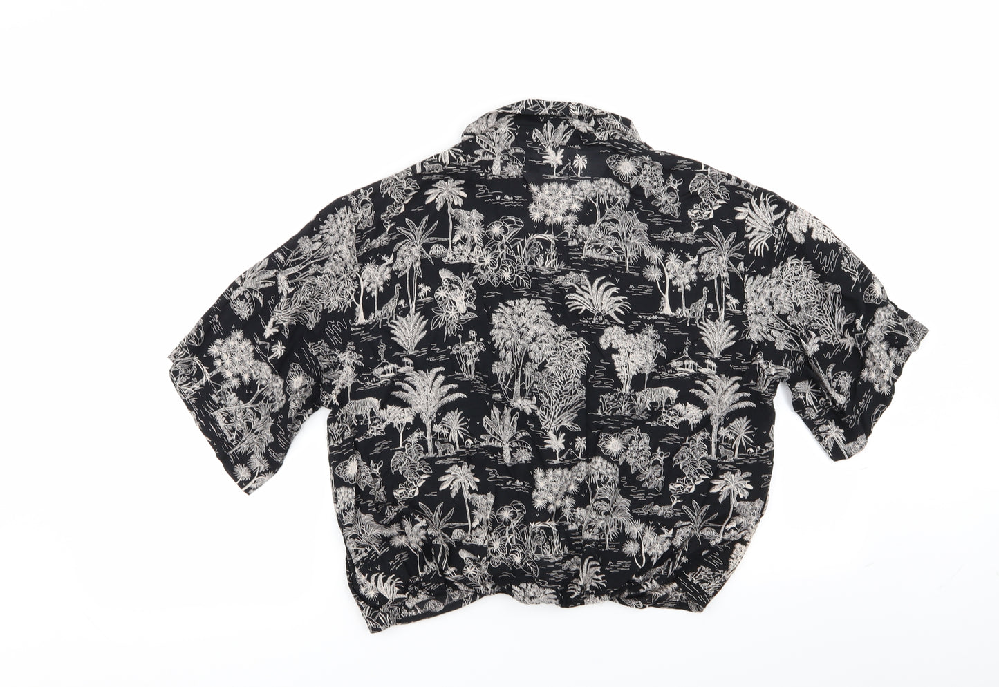 Topshop Womens Multicoloured Floral  Basic Button-Up Size 10