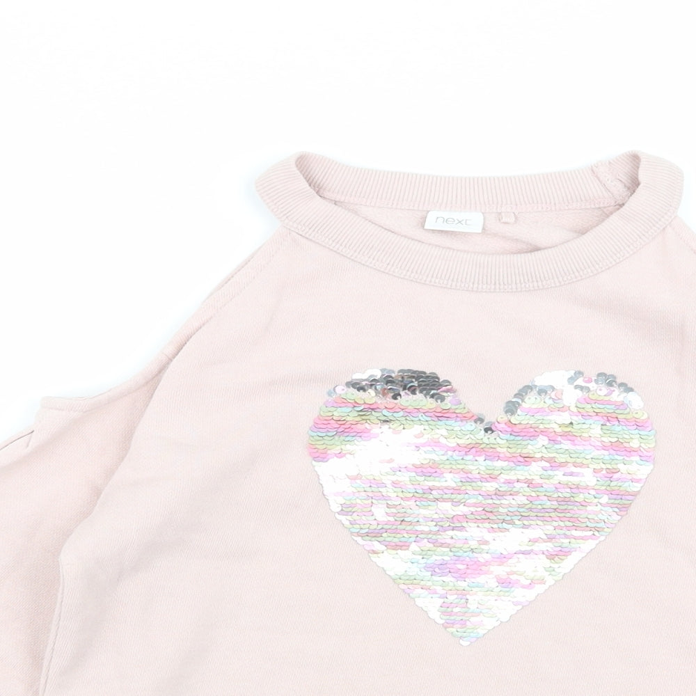 NEXT Girls Pink   Pullover Jumper Size 9 Years  - sequin