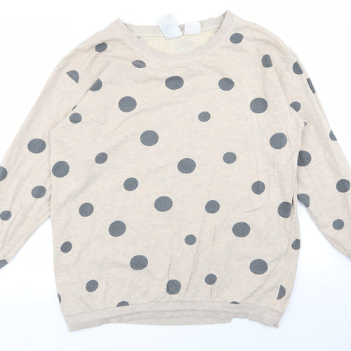H&M Womens Beige Polka Dot  Pullover Jumper Size M