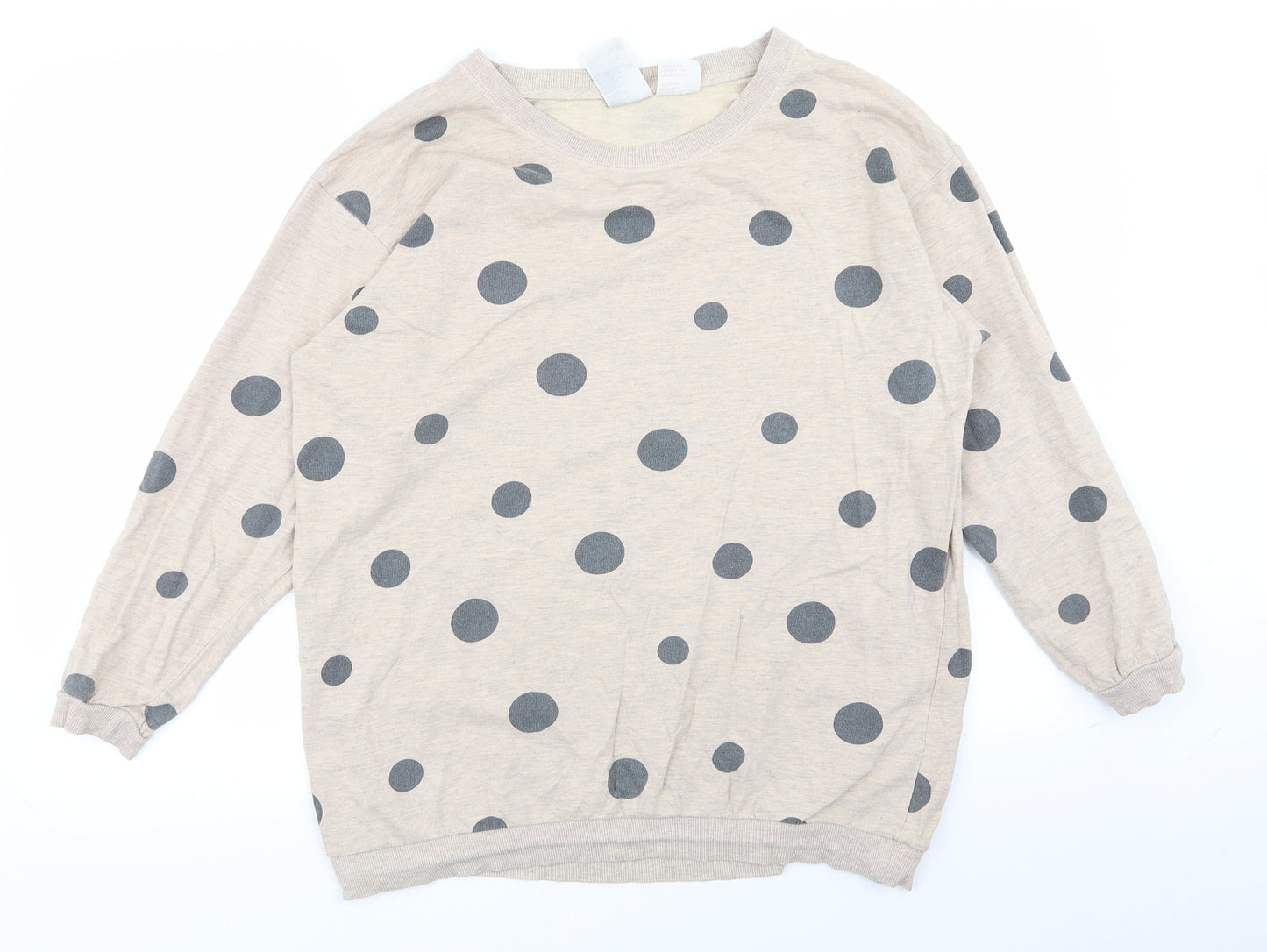 H&M Womens Beige Polka Dot  Pullover Jumper Size M