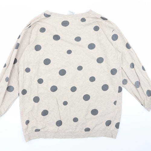 H&M Womens Beige Polka Dot  Pullover Jumper Size M