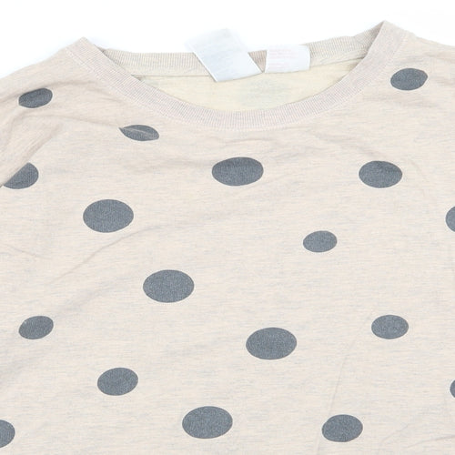 H&M Womens Beige Polka Dot  Pullover Jumper Size M