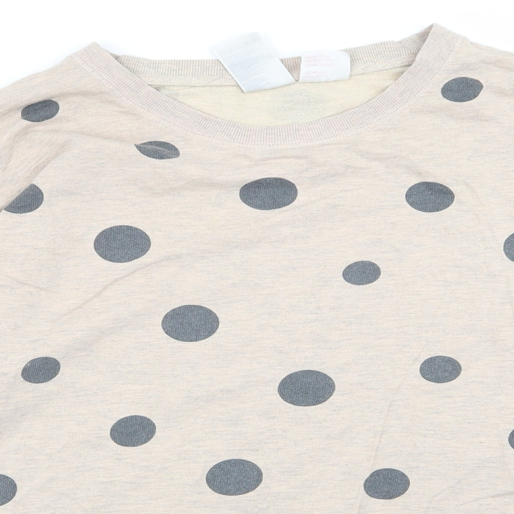 H&M Womens Beige Polka Dot  Pullover Jumper Size M