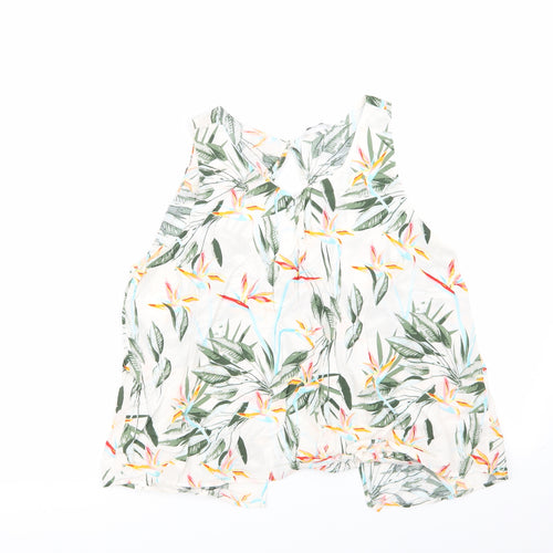 Only Womens White Floral  Basic Blouse Size 10