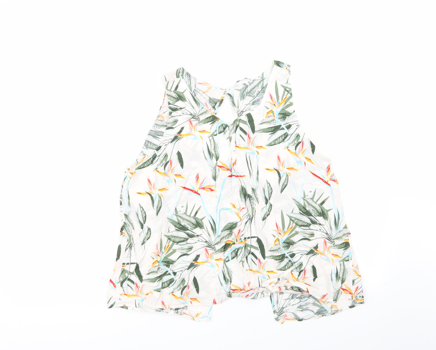 Only Womens White Floral  Basic Blouse Size 10