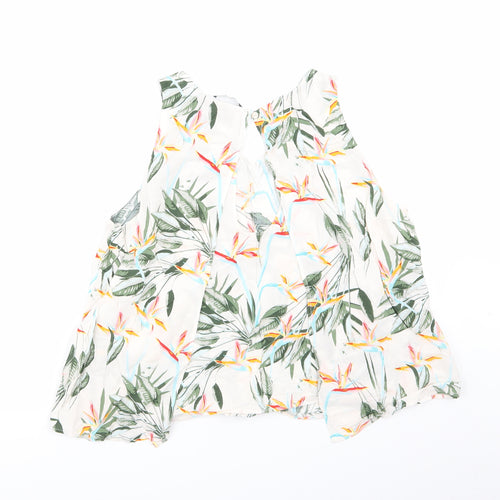 Only Womens White Floral  Basic Blouse Size 10