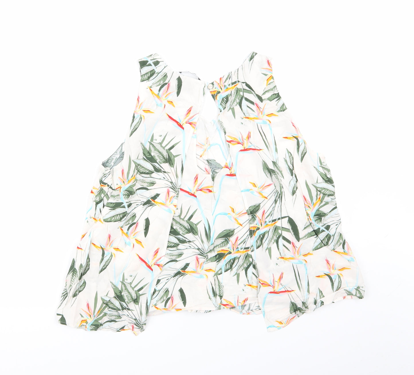 Only Womens White Floral  Basic Blouse Size 10