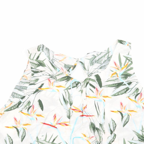 Only Womens White Floral  Basic Blouse Size 10