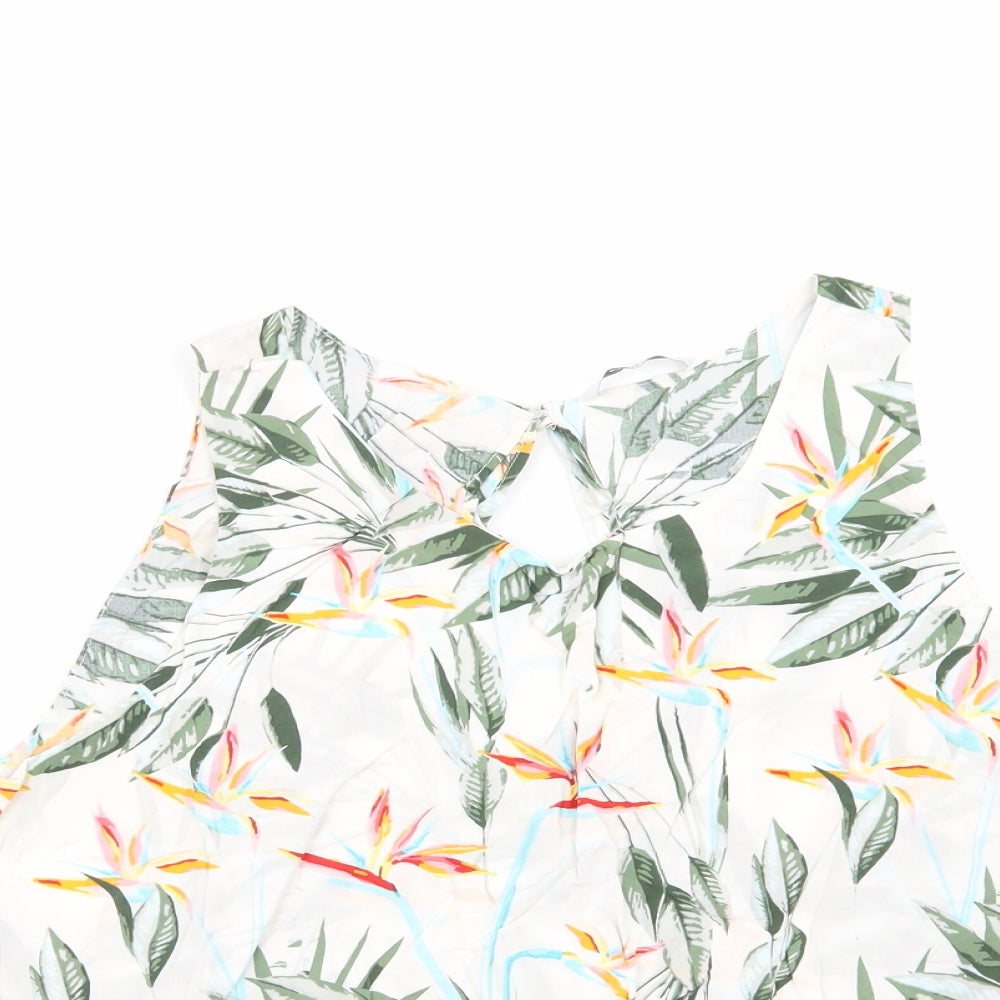 Only Womens White Floral  Basic Blouse Size 10