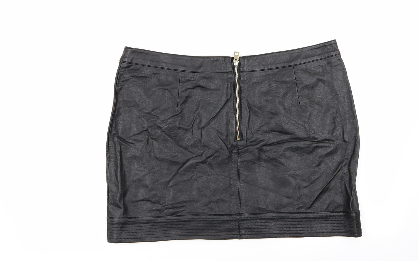 Dorothy Perkins Womens Black   Mini Skirt Size 16  - Leather Skirt