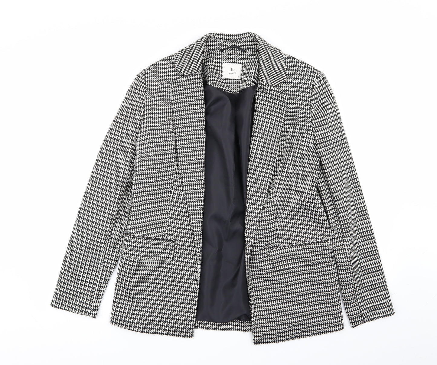 TU Womens Multicoloured Houndstooth  Jacket Blazer Size 8