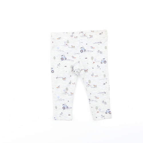 fred and flo Boys Grey Geometric  Jogger Trousers Size 3-6 Months  - leggings