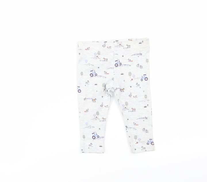 fred and flo Boys Grey Geometric Jogger Trousers Size 3-6 Months - leggings