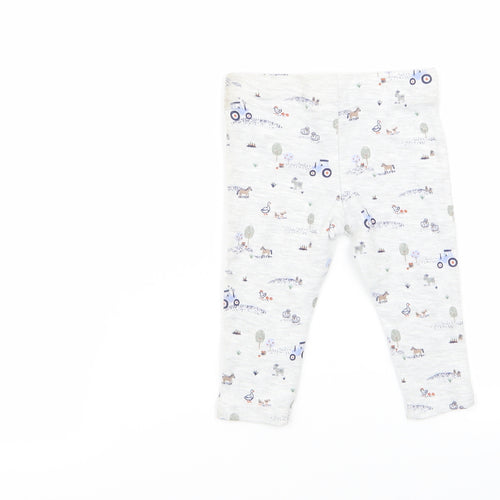 fred and flo Boys Grey Geometric  Jogger Trousers Size 3-6 Months  - leggings
