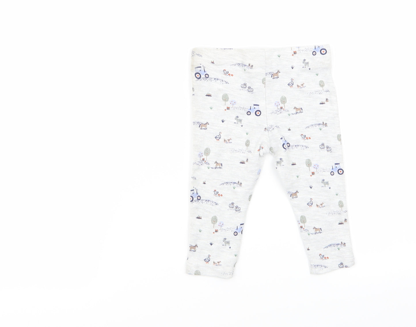 fred and flo Boys Grey Geometric  Jogger Trousers Size 3-6 Months  - leggings