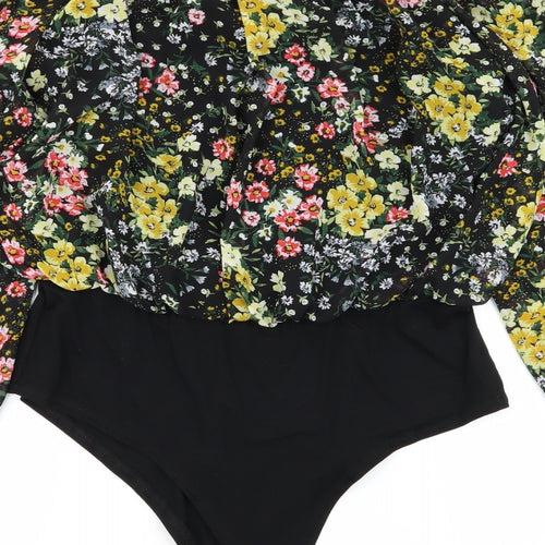 New Look Womens Multicoloured Floral  Bodysuit One-Piece Size 16